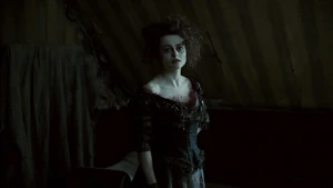 Mrs. Lovett seeing how emotional Sweeney is.