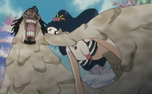 Caribou abducting Ishilly in his liquid form.