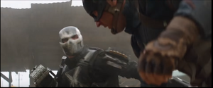 Crossbones battles Captain America in Lagos.