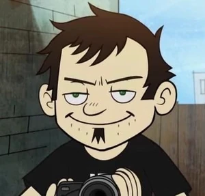 Dan with a camera.png (179 KB) Dan trying to take down the Lemonade Stand Gang, giving out an evil grin.