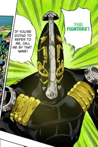 Foo Fighters revealing its name to Jolyne and Ermes.