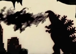 Godzilla firing his atomic breath in The PJs.