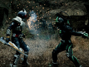 Joker Undead fighting Blade.