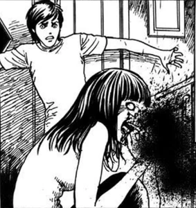 Misaki eating Yuina's ghost.