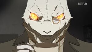 The White Rabbit drinking his tea.