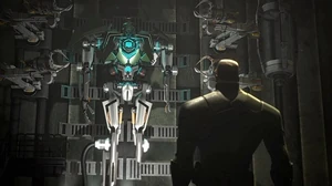 Silas looking upon his creation, Project Chimera.