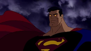 About to use his heat vision on the military