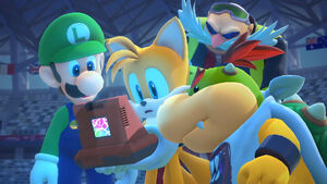 Banner-MarioSonicOlympicsTokyoStory.jpg (506 KB) Eggman Nega along with Tails, Luigi, and Bowser Jr. in the Story Mode for Mario & Sonic at the Tokyo 2020 Olympic Games