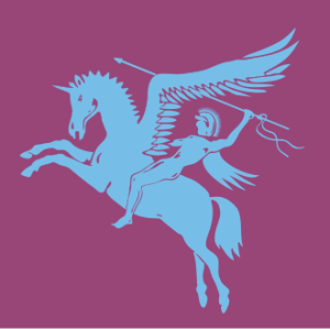 The emblem of the World War II,British Airborne Forces,Bellerophon riding Pegasus.