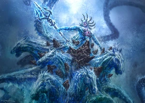 Concept art of the Poseidon/Hippocampi construct.