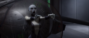 In a burst of dark side aggression, Ventress seized both Jedi in a Force choke.