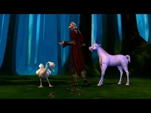 Odette is turned into a swan by the evil Rothbart.