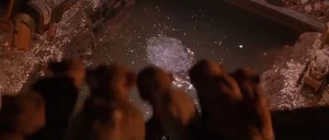 Boone meeting his death as he gets killed by Kaa underwater (witnessed by the Bandar Log).