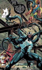 Edward Brock (Earth-616 ) and Venom (Klyntar) (Earth-616) from Venom Lethal Protector Vol 1 2 003