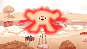 The Geese transforms into Goose Monster.