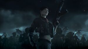 Goh Xiulan in the opening cinematic of "Hypocenter".