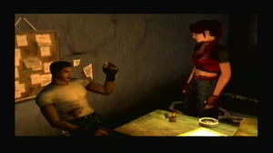 Rodrigo giving the lockpick to Claire.