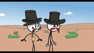 Reginald and Right Hand Man observing the battle in Pure Blooded Thief.