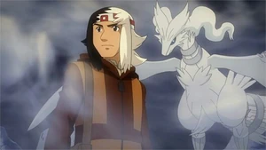 Damon and Reshiram in Pokémon White: The Movie.