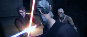 Obi-Wan, however, catches up to Anakin and together they manage to thwart Dooku's plan once again.