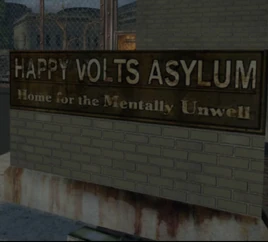 Happy Volts Asylum sign
