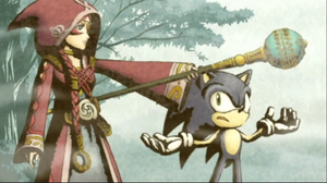 Merlina helps Sonic so they can save King Arthur's kingdom but Sonic also has no idea that she is using him.