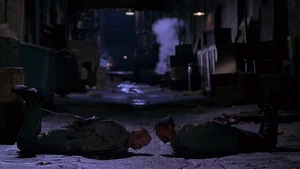 Rig and Charlie left tied up