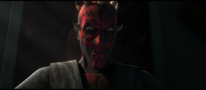 Darth Maul's evil grin after killing the Duchess.