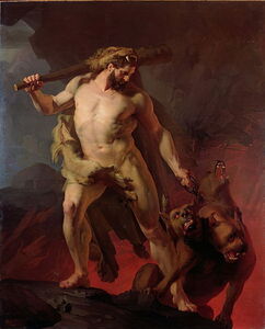 Johann Koler - Hercules Removes Cerberus from the Gates of Hell 1855 - (MeisterDrucke-576267)