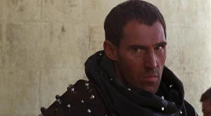 Malagant facing off against Lancelot