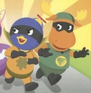 Yucky Man and Dr. Shrinky in the episode's book adaptation.