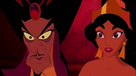 "YOU!!!"-Jafar turning to face Aladdin.