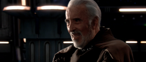 During a standoff, Skywalker told Dooku that his powers had doubled since the last time they met and Dooku, confident that his plan was about to unfold, remarked that with "twice the pride, double the fall," certain that the Jedi would lose.