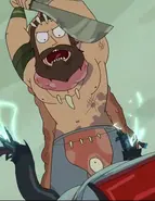 Jerry killing a Galactic Federation drone.