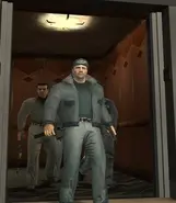KaufmanArrives.webp (14 KB) Kaufman and his men stepping out of the elevator.