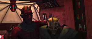 Maul and Savage make their way to the escape pod.