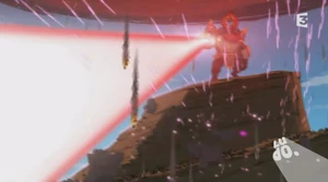 Rushu sooting Sufokia's ships from his horns.