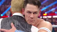 John Cena turns heel while hugging Cody Rhodes.