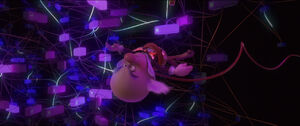 King Candy searching through the game's codes.