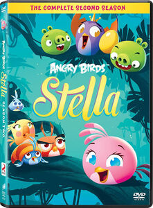 Gale, the Golden Egg, and the Green Pigs on the Angry Birds Stella Season 2 DVD.