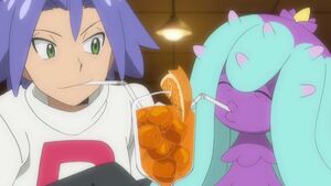 James and his Mareanie drink together.