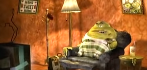 Mucus' sadistic grin during his "Moving In" event.