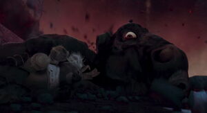 "Uh oh...!" Kazar's death.