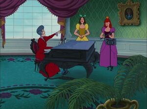 Anastasia doing a music lesson with her mother and sister.