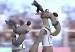 Blitzen racing Robbie in The Steeplechase.