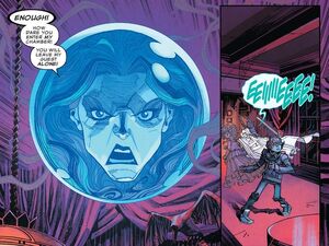 Leota saving Danny Crowe from the other ghosts.