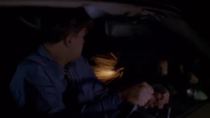 Rig throwing his cigarette at Nick