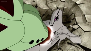 Vilgax unable to hurt Ben in his Ghostfreak form, who then retreats.