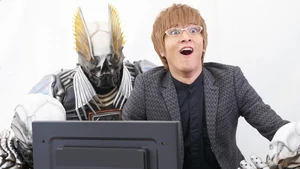 Brain watches the confrontation between Shinnosuke and Nira with three other Roidmudes.