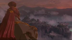 Ganondorf looking out over Hyrule.
